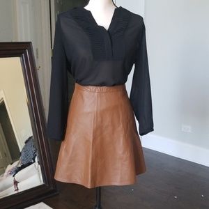 J. CREW LEATHER SKIRT